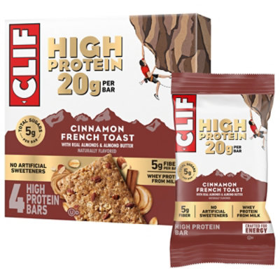 Clif High Protein Cinnamon French Toast Energy Bar - 4-9.6 Oz - Image 1