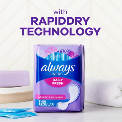 Always Daily Liners, Regular Absorbency, Unscented - 216 Count - Image 6