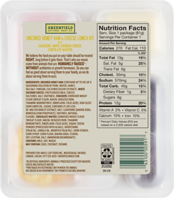 Greenfield Uncured Honey Ham & Cheese Lunch Kit 2.9oz - 2.9 OZ - Image 5