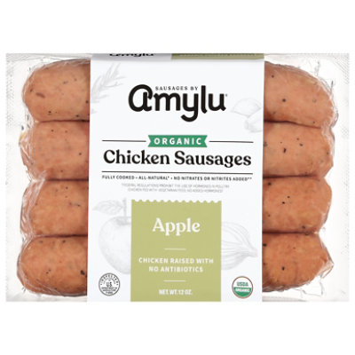Amylu Organic Apple Chicken Sausages - 12 Oz - Image 1