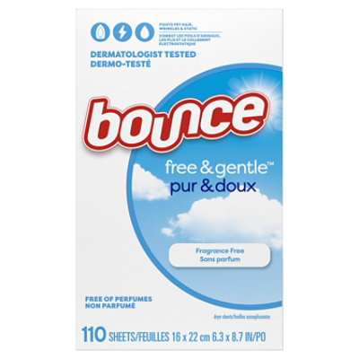 Bounce Dryer Sheets Free & Gentle - 110 Count - Image 1