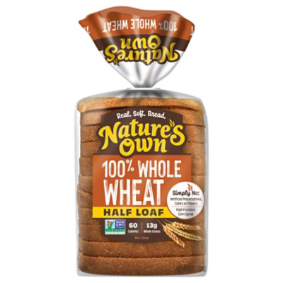 Natures Own 100% Whole Wheat Half Loaf Bread - 10 Oz - Image 1