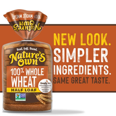 Natures Own 100% Whole Wheat Half Loaf Bread - 10 Oz - Image 2