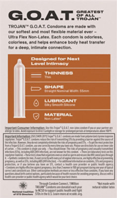 Trojan G.O.A.T Non Latex Condom - 10 Count - Image 3