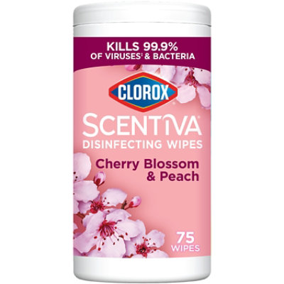 Clorox Scentiva Disinfecting Wipes Cherry Blossom & Peach - 75 Count - Image 1