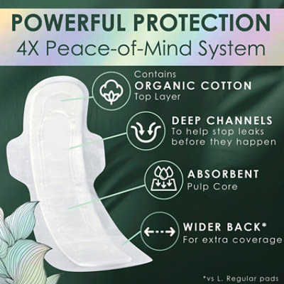 L. Extra Long Maxi Pads With Wings, Overnight Absorbency, 28 Count - 28 ct - Image 2
