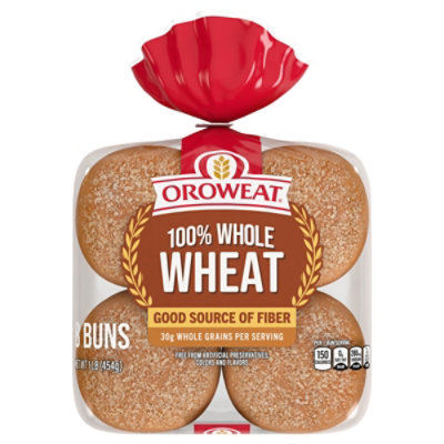 Orowheat 100% Whole Wheat Hamburger Buns - 16 Oz - Image 2