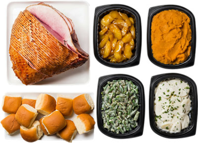 Ham Holiday Dinner with Sides & Rolls Ready to Heat - Each - Image 1