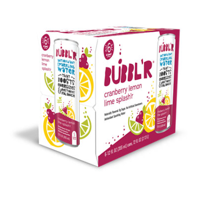 Bubbl'r Antioxidant Sparkling Water Cranberry Lemon Lime Splash'r 6pk - 72 fl oz - Image 1