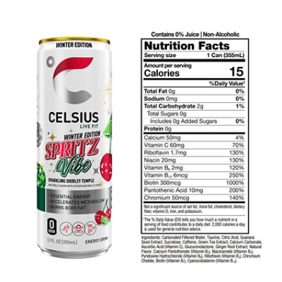 Sparkling Spritz Vibe Winter Edition Energy Sugar Free Drink 12oz - 12 fl oz - Image 3
