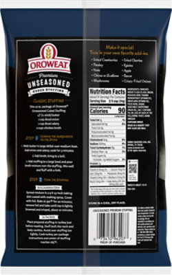Oroweat Premium Unseasoned Cubed Stuffing, 12 Oz - 12 oz - Image 5
