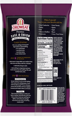 Oroweat Premium Sage & Onion Cubed Stuffing, 12 Oz - 12 oz - Image 5