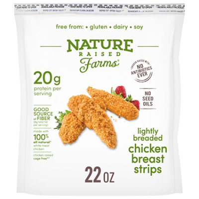 Nature Raised Farms Lightly Breaded Chicken Strips 22 Oz - 22 OZ - Image 1