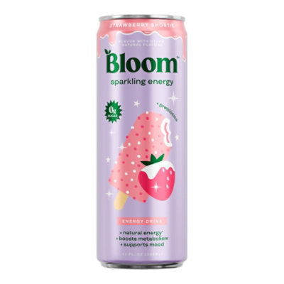Bloom Sparkling Energy 12fz, Strawberry Shortie - 12 fl oz - jewelosco