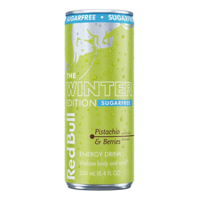 Red Bull Winter Edition Sugarfree Pistachio & Berries 80mg Caffeine Energy Drink - 8.4 fl oz - Image 1