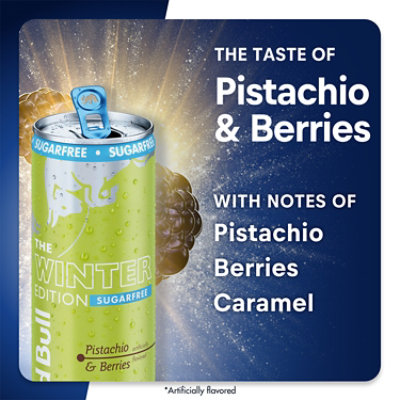Red Bull Winter Edition Sugarfree Pistachio & Berries 80mg Caffeine Energy Drink - 8.4 fl oz - Image 3