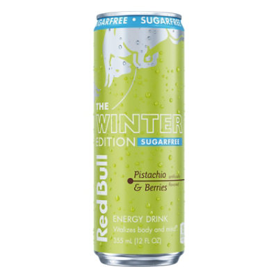 Red Bull Winter Edition Sugarfree Pistachio & Berries 80mg Caffeine Energy Drink - 12 fl oz - Image 1