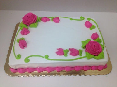 Pink Roses Sheet Cake