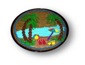 12"Message Cookie with Beach Design