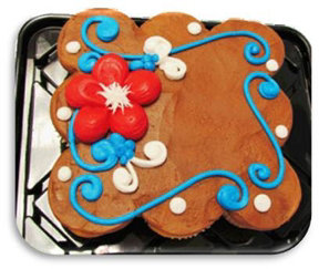 9 Ct Cupcake Cake Patriotic Flower