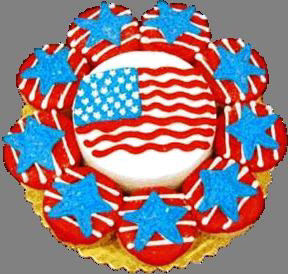 Cake Plus Patriotic Flag and Stars
