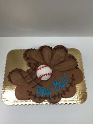 Baseball Glove Shaped Cupcake Cake