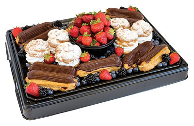 Cream Puffs & Éclairs with Fruit Platter