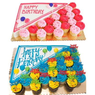 1/4 Sheet Cakes with Cupcakes