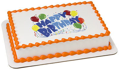 Edible Image - Happy Birthday Balloons 1/4 Sheet Cake