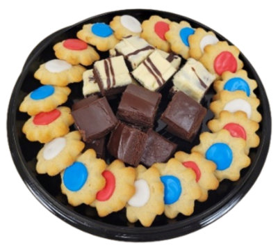 Spritz Cookie Platter w/ Fudge and Cream Cheese Brownies