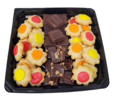 Seasonal Spritz Platter w/ Fudge and Turtle Brownies
