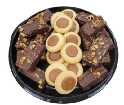Caramel Thumbprint Turtle Brownie Platter