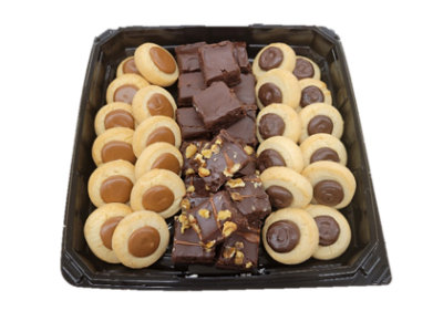 Caramel Fudge Thumbprint Platter w/ Turtle and Fudge Brownies