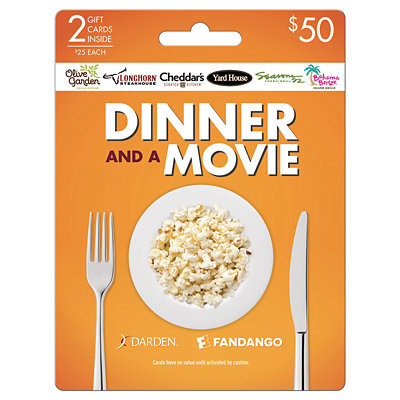 dinner a movie darden fandango gift cards Albertsons Coupon