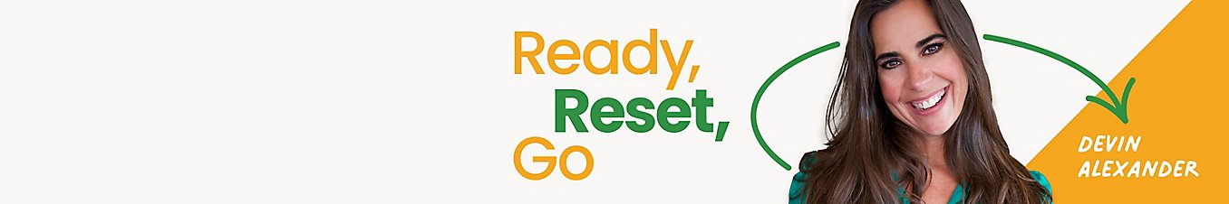 Text "Ready, Reset, Go" next to a photo of Devin Alexander