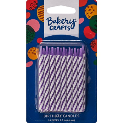 Decopac Candle Purple Spiral Stripe 2.5in - EA - Image 1