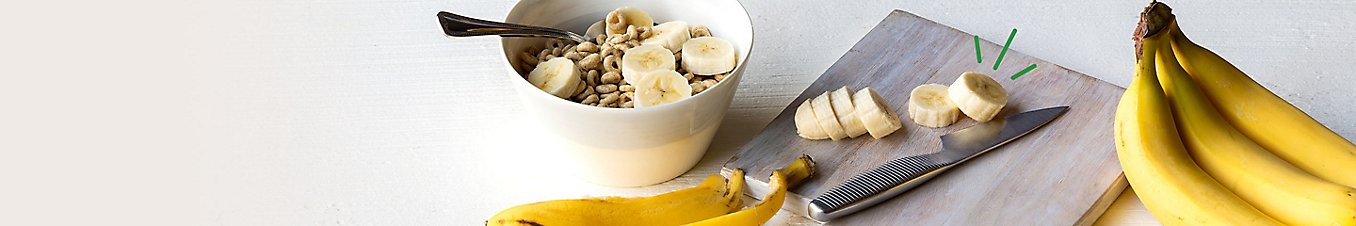 Banana with oats in a bowl