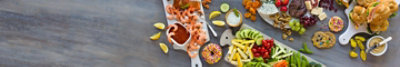 Vegtables, Seafood, Cheese and Bread Trays