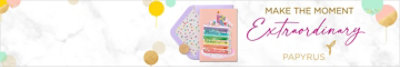 Birthday card with a rainbow cake. Make the moment extraordinary. Papyrus.