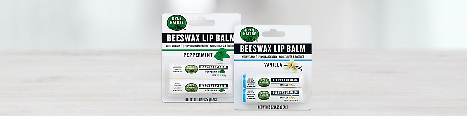 Choose from Peppermint or Vanilla Beeswax Lip Balm.