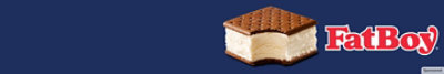 An ice cream sandwich on a blue background.