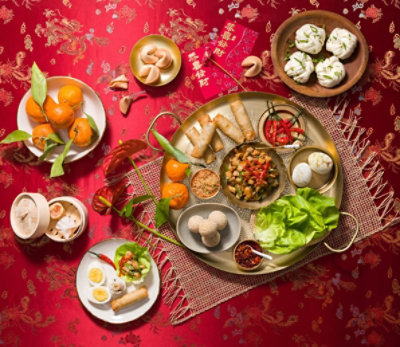 Celebrate Lunar New Year with dim sum, wraps, fortune cookies, and mandarins