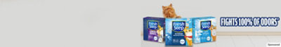 Fresh Step packages. Fights 100% of odors. Step it Up to superior odor control.