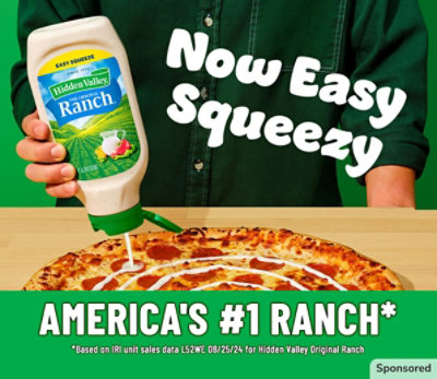 Get all of the flavor and none of the mess with Hidden Valley Ranch Easy Squeeze.