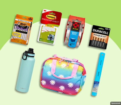 DURACELL, Command, and other home and back to school products.