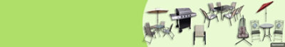 Outdoor furniture on a green background.