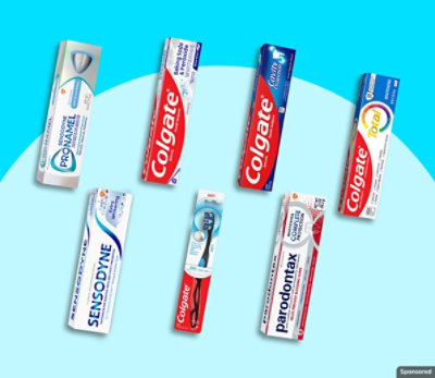 Colgate, Sensodyne, and other oral care products.