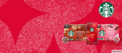 Starbucks Gingerbread, Holiday Blend, and Peppermint Mocha K-Cup packages