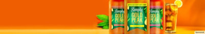 Simply Gold Peak Tea Lemonade, Peach Juice and Raspberry Juice.