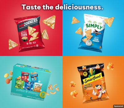 Different chips on a colorful background.